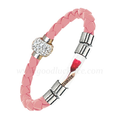 BRM-18LIGHTPINK (Light Pink Leather Rice Bracelet) - Click Image to Close
